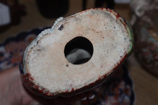 A Satsuma koro (cover a.f), an Imari bowl and a Buddha bowl diameter 31cm